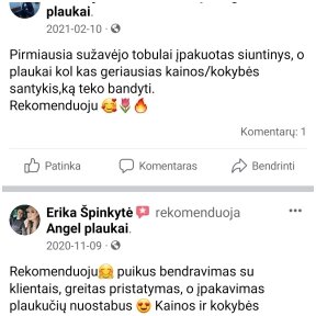 Atsiliepimai (realūs iš Facebook)