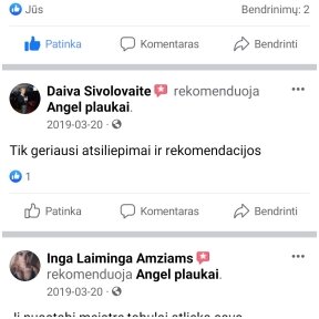 Atsiliepimai (realūs iš Facebook)